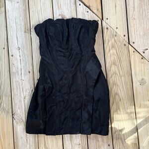 Acne Studios Black Taffeta Strapless Mini Dress Size S